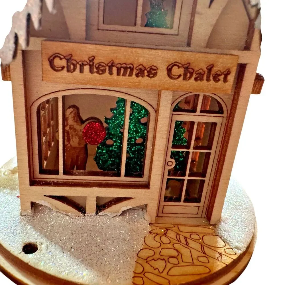 Ginger Cottages Christmas Chalet Wood House Old World Christmas Mini Decor NEW